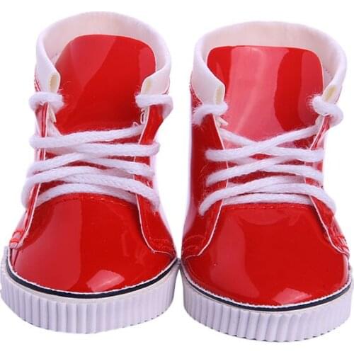 Doll shoes , Fashion Red Boots doll shoes for 18" inch american doll for baby gift