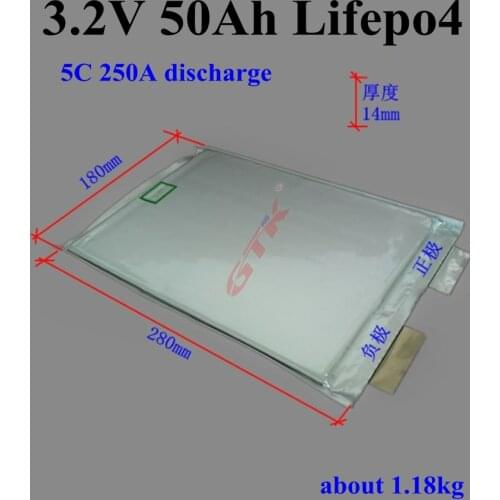 4pcs lifepo4 3.2v 50Ah lithium battery 5C discharge rat for 12V 24V 36V lifepo4 battery pack golf cart tour coach electric bike