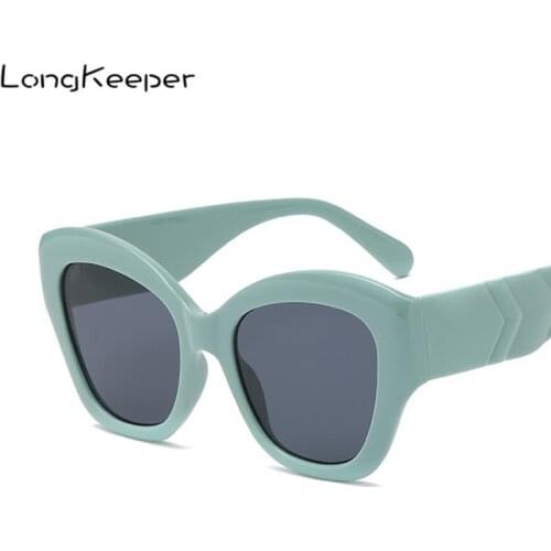 LongKeeper Luxury Oversized Cat Eye Sunglasses Women Vintage Brand Sun Glasses Female Fashion Shades lunette de soleil femme