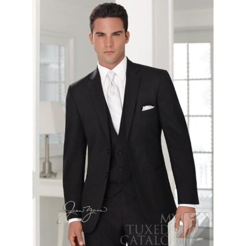 New Fashion Mens Black Suits Jacket Pants Formal Dress Men Suit men wedding suits groom tuxedos 2015 (jacket+pants+vest+tie))