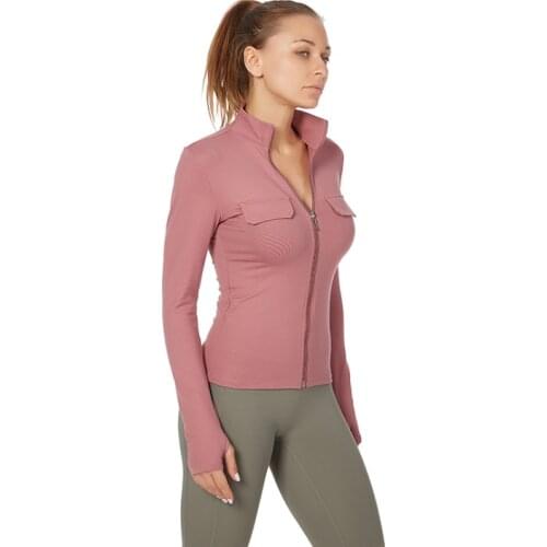 Yoga Clothing Autumn And Winter Models Stand Tie Zipper Fitness Clothes Female Running Exercise Quick-Drying Top