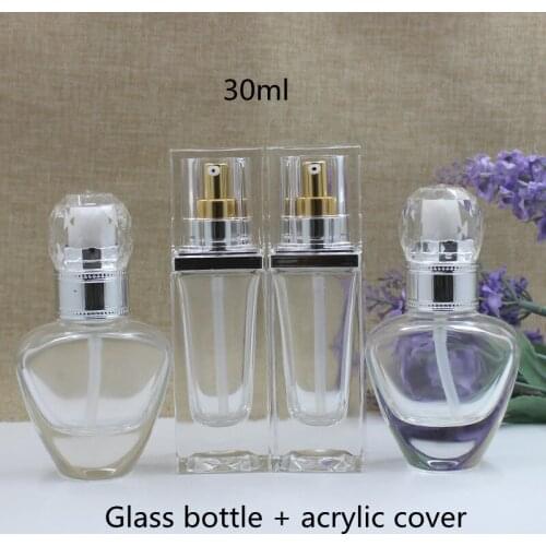 Wholesale30ml Liquid Foundation Bottle Glass Bottle Essence Emulsion Refillable Empty Bottles Cosmetic Packaging Container