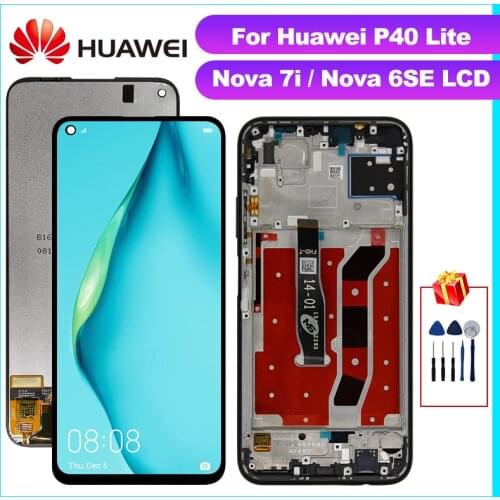 Original For HUAWEI P40 Lite Display Nova 6 SE LCD Digitizer Screen Assembly Parts For HUAWEI Nova 6 SE Nova 7i P40 Lite LCD