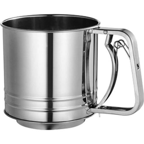 Handheld Flour Shaker Stainless Steel Mesh Sieve Cup Icing Sugar Bake Tool Hand-pressed Hand-pressed Bakeware Sifters sweetie