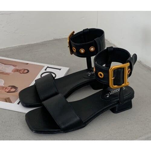 2021 Female Sandels Summer High Heel Shoes Ladies Fashion Slides Slippels Outside Woman Square Heel Shoes For Woman Sandels