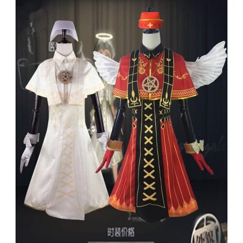 Identity V Cos Emily Dyer Hot Game Angel Woman Cosplay Costume Dress+Shawl+Hat+Necklace+Bracelet+Gloves