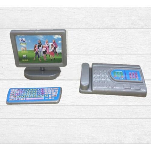 1set Modern Computer Furniture Dollhouse Miniature For Doll Children Toy Furniture for Dolls Random Color