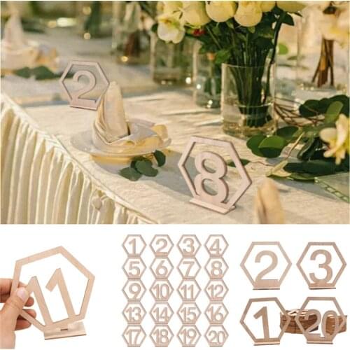 Wedding Props Number Card Set Wooden Dinner Seat Number Table Cards Seating Assignment Home Decor DIY Party Figure Indicator-S