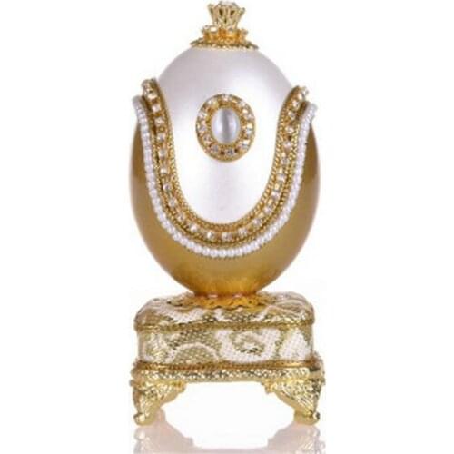 Wedding Souvenir Design Golden Goose Egg Music Box Jewelry Gift Box Home Decor Eggshell Musical Box Happy Birthday for Gift Girl