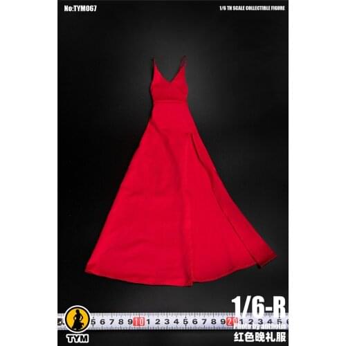 In Stock 1/6 Scale TYM067 Sexy Female Figure Accessory Evening Dress Red Skirt Clothing for 12''Action Figure Body