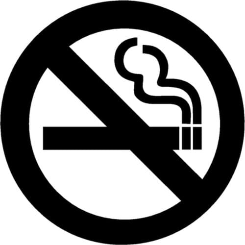 13cm*13cm No Smoking Circular mark Fashion Vinyl Car Styling Stickers Black/Silver S3-4724