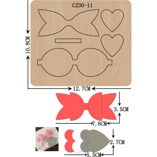 New Bow Wooden die Scrapbooking C-230-11 Cutting Dies Compatible with most die cutting machines