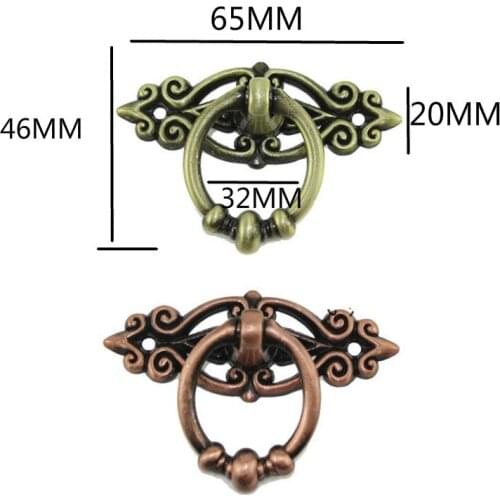 Xipeiyi Vintage Furniture Drawer Handle Cabinet Kitchen Door Knobs Handles Closet Cupboard Pulls Antique Ring Knob,Bronze