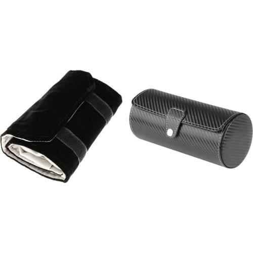 Jewelery Roll Jewelery Bag, Made of Flannel & Watch Display Gift Box Case Roll 3 Slot Wristwatch Necklace Bracelet