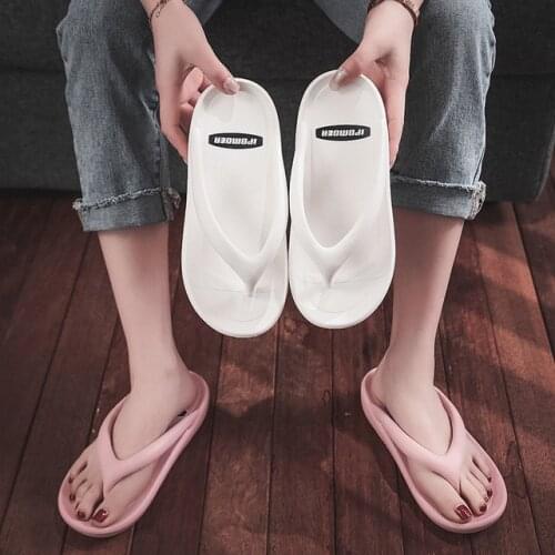 Women House Slippers Female Clip Toe Platform Flip Flop Lady Indoors Bathroom Shoes Flat Slides Womens Concise Beach Slipper
