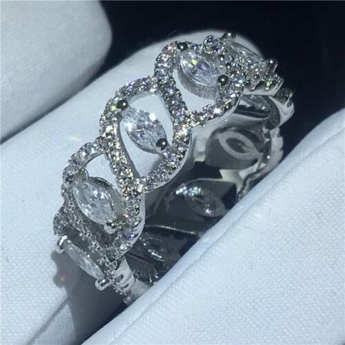 Elegant Design Finger ring 925 sterling silver AAAAA Cubic Zirconia Engagement Wedding Band Rings for women Bridal Jewelry Gift