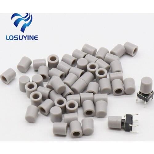 100pcs/lot Gray Plastic Cap Hat for 6*6mm G61 Tactile Push Button Switch Lid Cover Free Shipping