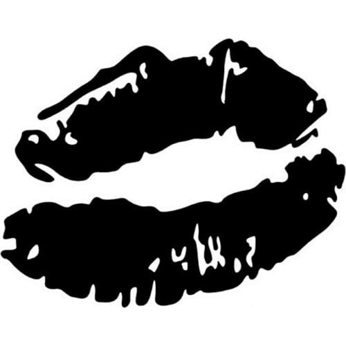 14*10CM Casual Sexy Lips Cover Scratches Car Stickers Car Modified Car Stickers Motorcycle LIPSTICK Black/Silver/Pink/Red CT-553