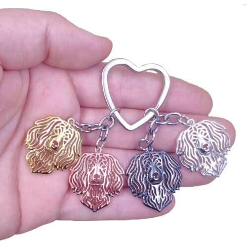 2021 Boykin Spaniel New Style Dog Animal Cute Gold Silver Plated Keychain For Bag Women Men Girls Female Love Jewelry K199