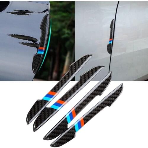 4Pcs Carbon Fiber Car Door Edge Guard Scratch Protector Strip Anti-collision Trim Anti-rub Car Door Protector Molding Protection