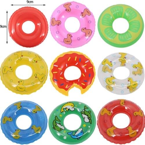 5 PCS Mini Doll Swimming Buoy Ring Toys Lifebuoy Summer Bathing Float Lifebelt Dollhouse Accessories For Barbies Doll,Girls Gift