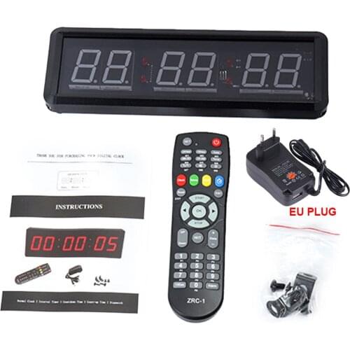 5V Training Timer Count LED Interval Timer Clock Digital Countdown Clock Stopwatch With Remote For Home Gym Fitness