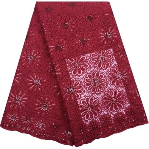 Kalume African Dry Lace Fabric Winered High Quality Lace Milk Silk Tulle Lace Fabric For Wedding French Lace Fabric 5 Yards 1817