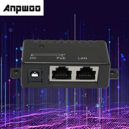 ANPWOO 1000Mbps 5V 12V 24V 48V/1A POE Injector Power Splitter for IP Camera POE Adapter Module Accessories
