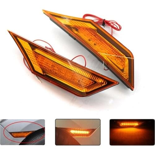 Car Amber Side Marker Indicator Amber with LED Daytime Light for Honda Civic 2016
