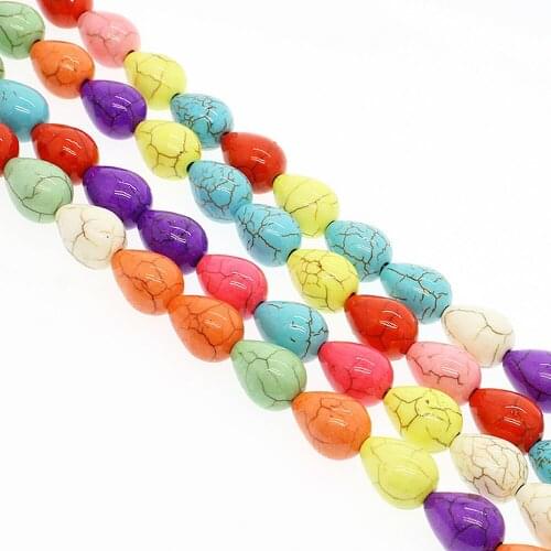 8x12mm Colored Water Drop Shaped Turquoise Loose Beads Strand Water Form Of Jewelry DIY Necklace Bracelet Earrings Accessories