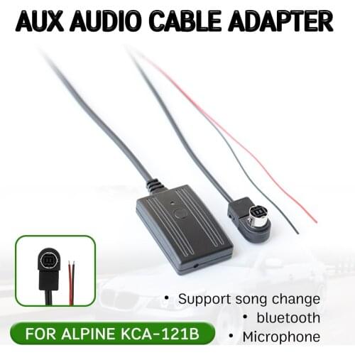 Bluetooth Aux Receiver Cable Adapter Hands-free Hifi aux module for ALPINE KCA-121B for ALPINE 9887/105/117/9855/305S Head Unit
