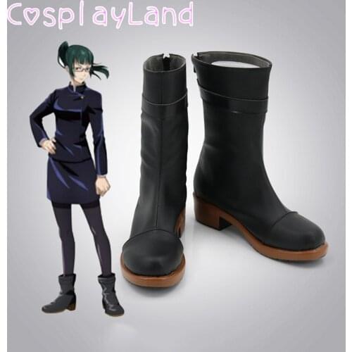 Anime Cosplay Jujutsu Kaisen Maki Zenin Cosplay Boots Shoes Leather Shoes Cosplay Accessories Halloween Party Shoes Costumes