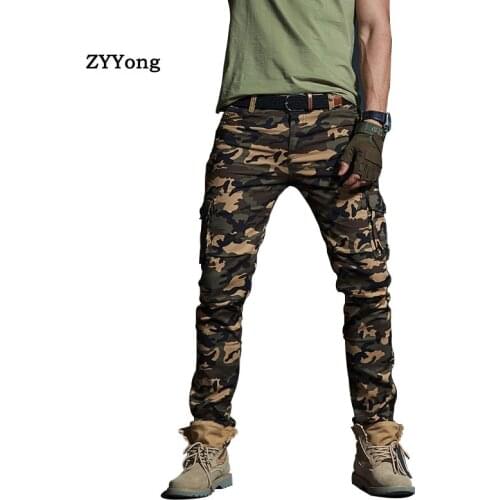 Brand Fashion Men Military Cargo Pants Multi-Pockets Breathable Motion Casual Trousers Overalls Jogger Camouflage Pants Cotton