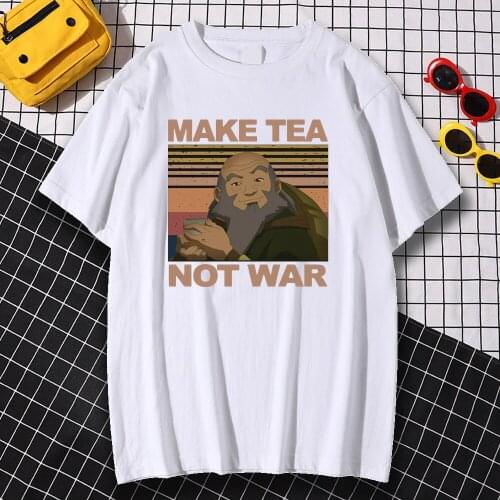 Make Tea Not War Funny Print Clothing Mens Harajuku Breathable T-Shirts Sweat Summer Tee T Shirt Fashion S-XXXL Tshirt Men New