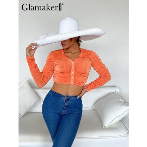 Женские рубашки с длинным рукавом Glamaker China At AliExpress