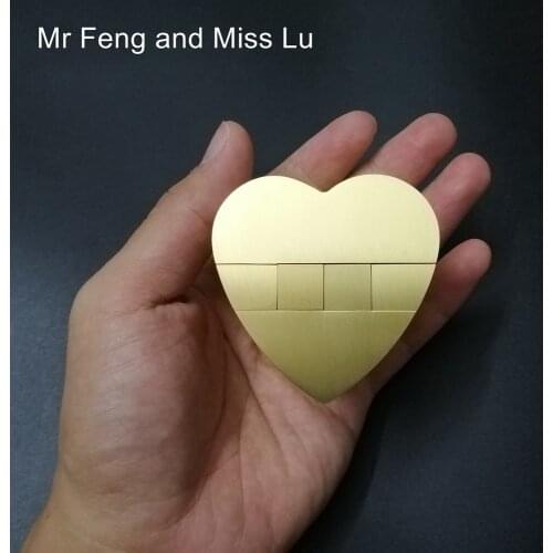 Chinese Kong Ming Lock Metal Heart 3D Puzzle Collection Hobby Mind Intelligence Toy Game Copper Puzzle Model Brain Teaser