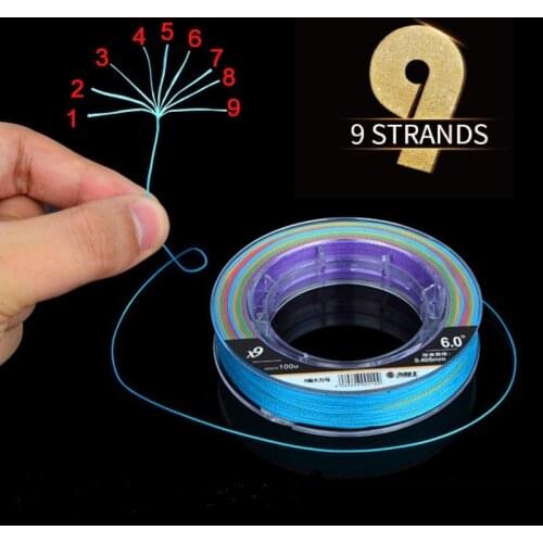 Cheap 9 Strands Braided PE Fishing Line Sea Ocean Lure Casting Jigging Multifilament Super Strong for Trout Bass Carp