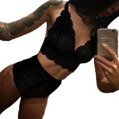 Summer Transparent Underwear Set Women Sexy Lingerie Lace Babydoll Open Bra Set Seamless Embroidery Bralette Erotic Lingerie Set