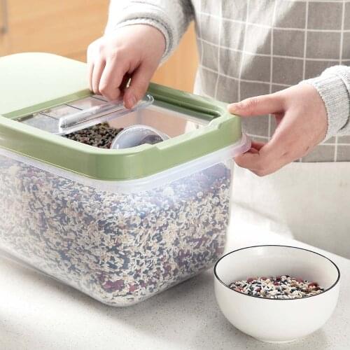 Hot 40cm Kitchen Rice Storage Box Grain Container Kitchen Organizer Large Plastic Flour Rice Boxes Dust-Proof Moisture