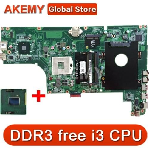 Akemy For DELL inspiron N3010 Laptop Motherboard HM57 DDR3 free core i3 CPU CN-0Y5C30 0Y5C30 Y5C30 DA0UM7MB6E0