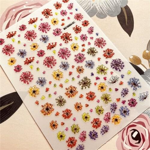 MG190804-03 English letters A to Z Flower 3D Back glue Nail decal Nail sticker Nail decoration Nail art Nail tool Nail ornament