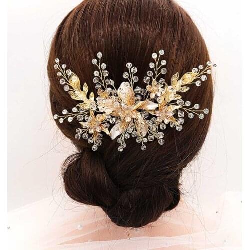 Womens Fashion Hair Combs High-Grade Wedding Hair Accessories Luxury Hand-Made Hair Insert Comb Bridal Dress Jewelry Ornament