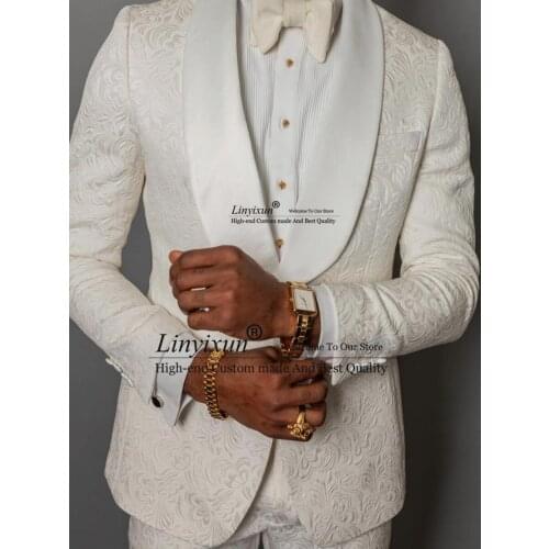 Groom Wear Shawl Lapel For Wedding Tuxedo Fashion Men Jacket Blazer Business Prom Dinner Party Suit(Jacket+Pants) Slim Fit 2021