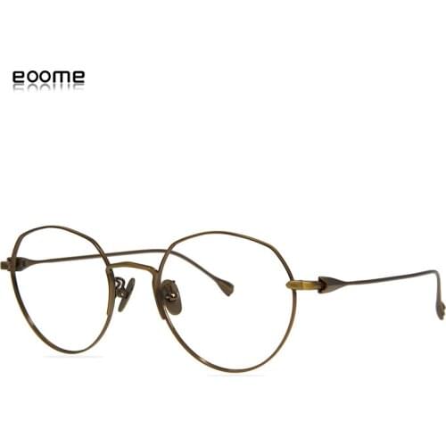 Eoome TITANIUM new design vintage polygon ROUND shape high quality best optical frame hand made design fast delivery