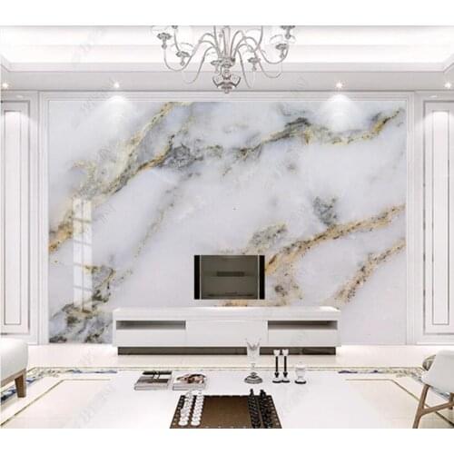 Papel de parede simple golden luxury white marble background wall 3d wallpaper,bedroom KTV bar mural wall decor