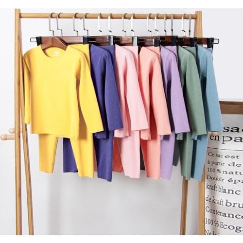 Toddler pajamas forboys and girls teen pajamas toddler girl pajamas sleepwear kids double-sided sanding heating fiber seamless