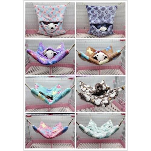 Plush Small Pet Hamster Hammock Sugar Glider Hanging Swing Bag Snuggle Sleep Bed Nest Squirrel Napping Pocket Cage Accessories