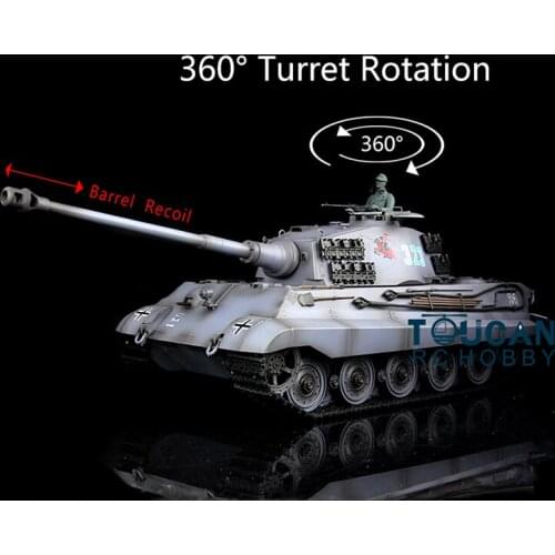 Boys Gifts Heng Long 1/16 7.0 Plastic 3888A German King Tiger RC Tank Barrel Recoil 360° TH17534-SMT4