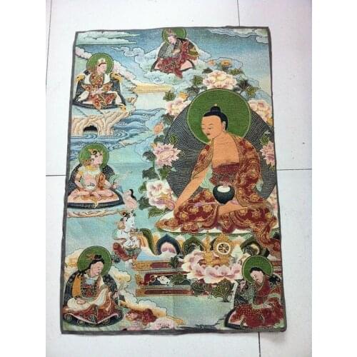 Silk embroidery thangka paintings exorcism peace Buddha in Tibet and Nepal