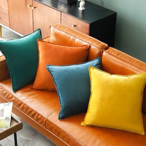 Nordic Solid Color Pillow Waist Cushion Custom Living Room Sofa Cushion Pillowcase Large Velvet Cushion Hug Pillowcase